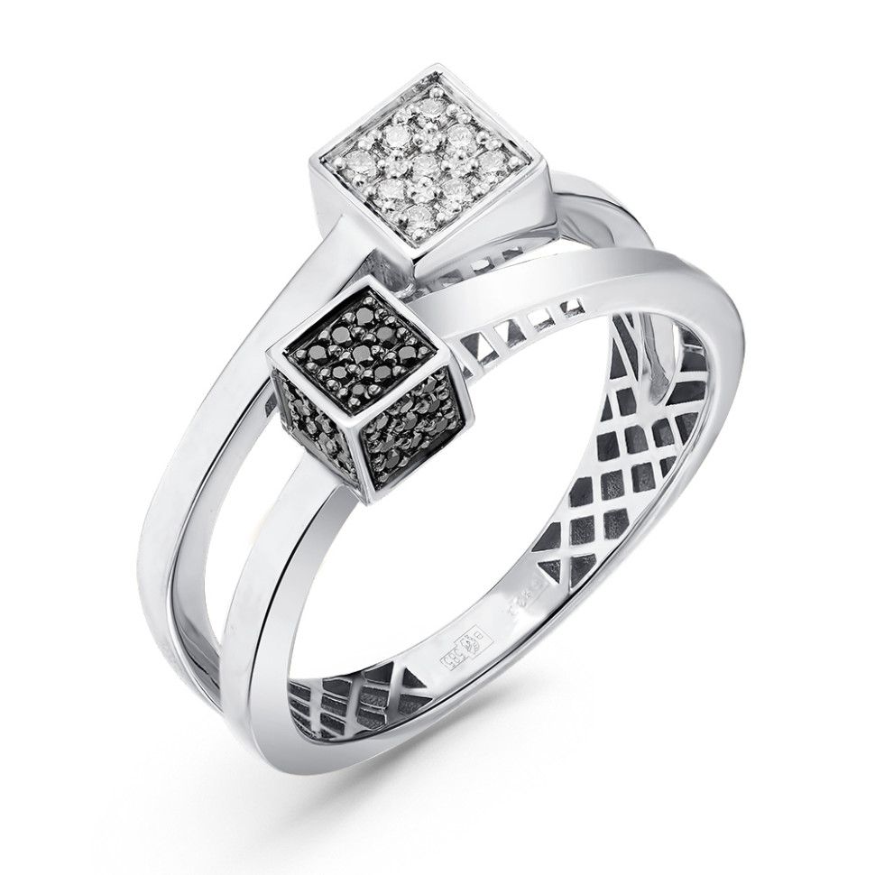 Кольцо из белого золота с бриллиантами (056123)