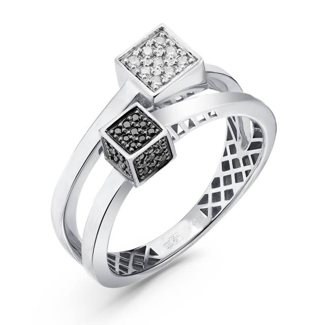 Кольцо из белого золота с бриллиантами (056123)