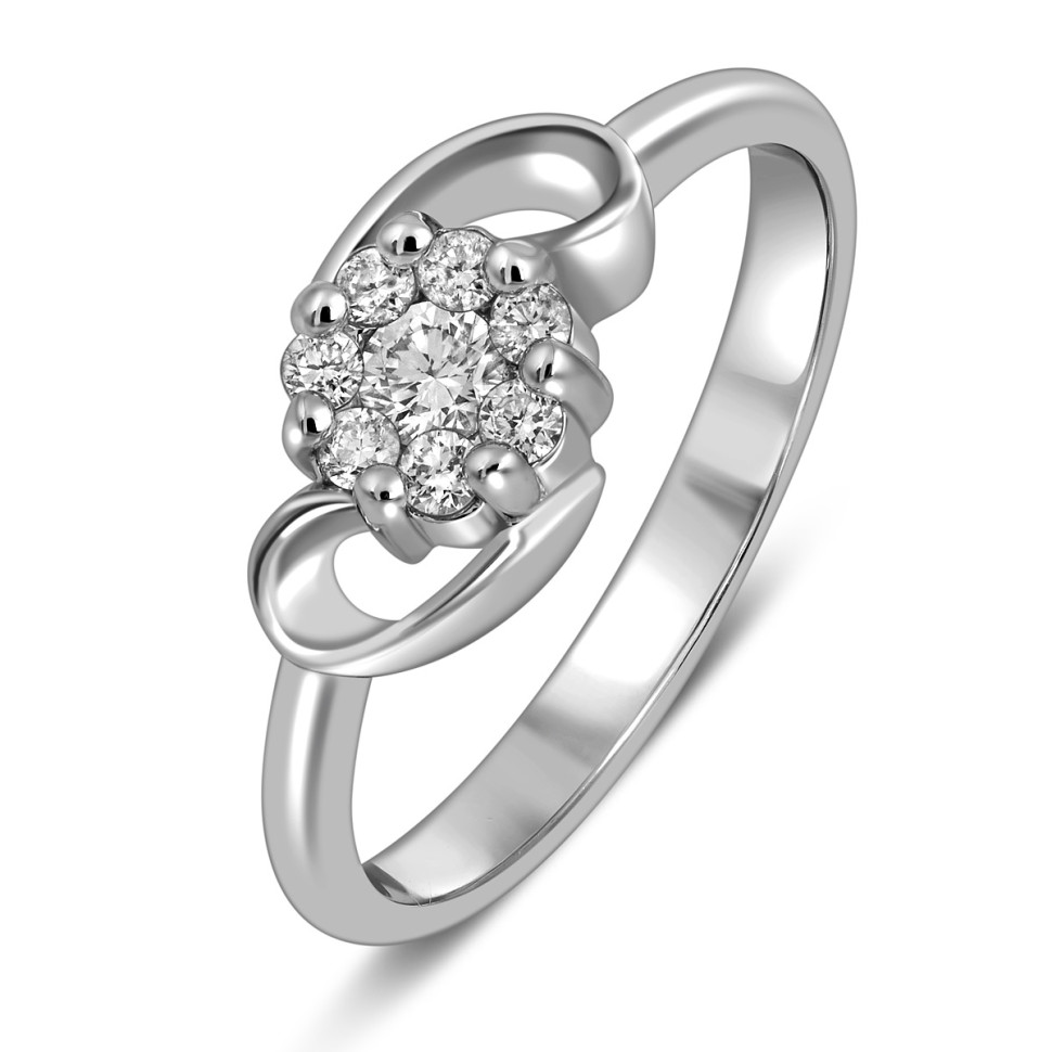 Кольцо из белого золота с бриллиантами (023874)