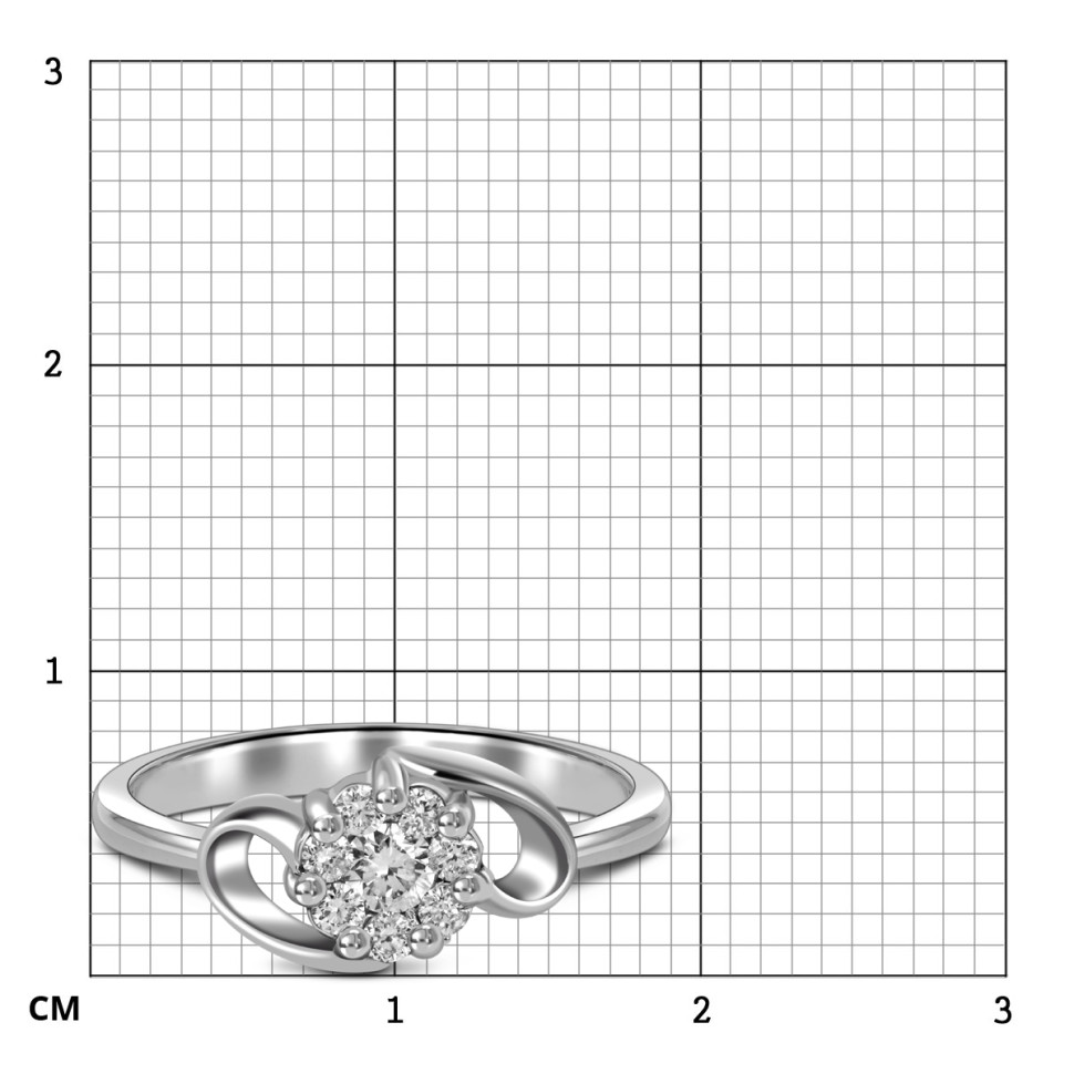 Кольцо из белого золота с бриллиантами (023874)