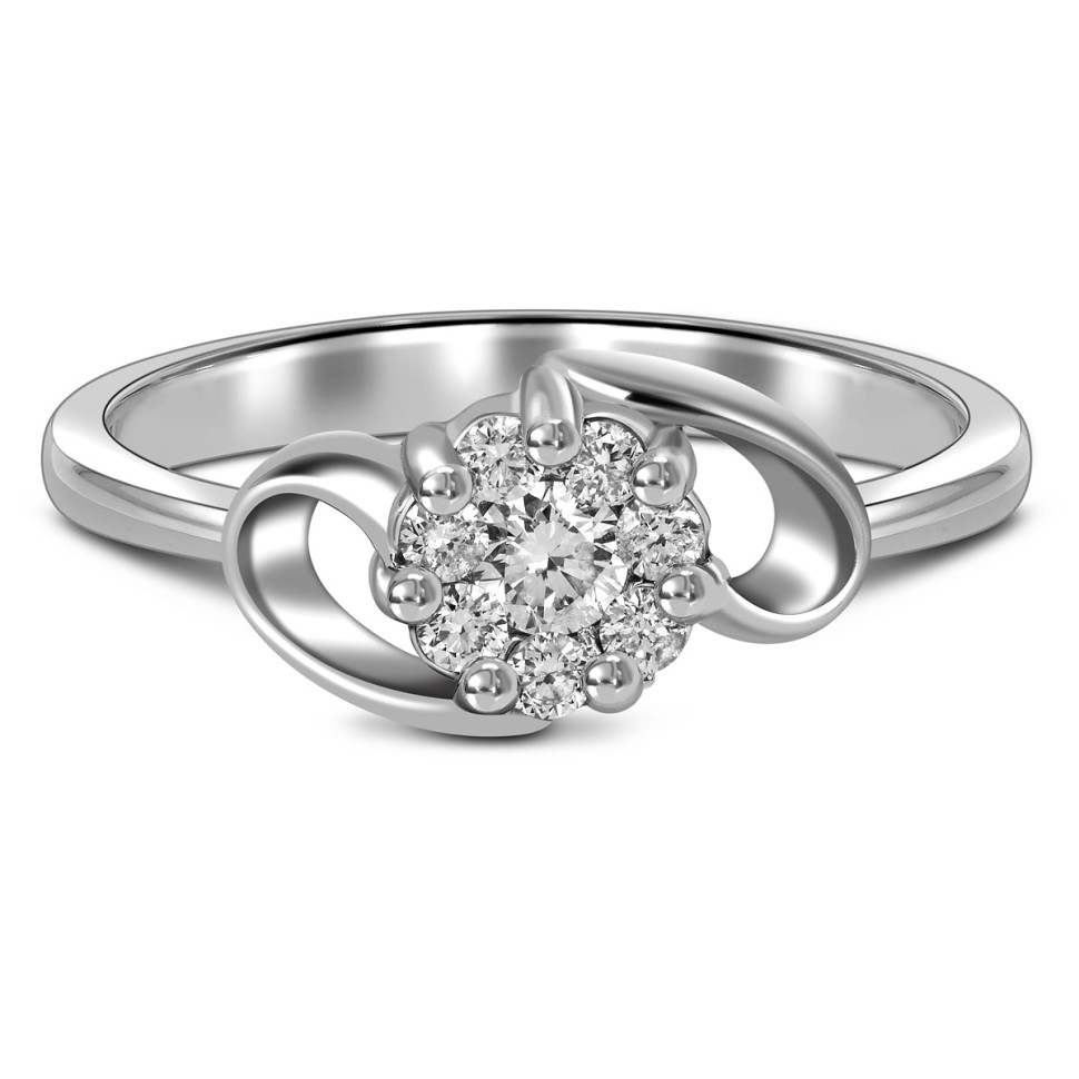 Кольцо из белого золота с бриллиантами (023874)