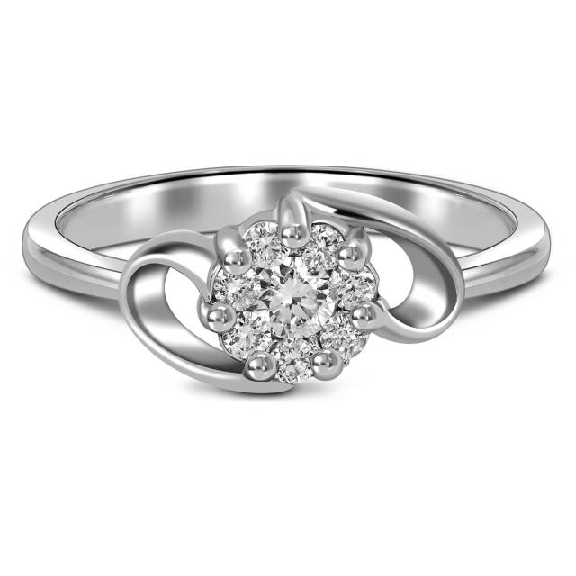 Кольцо из белого золота с бриллиантами (023874)