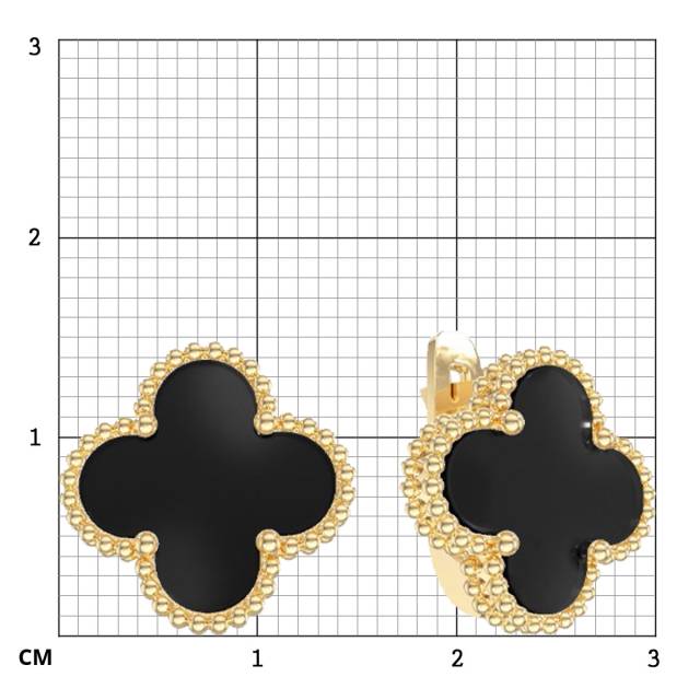 Серьги из жёлтого золота с агатами (058579)