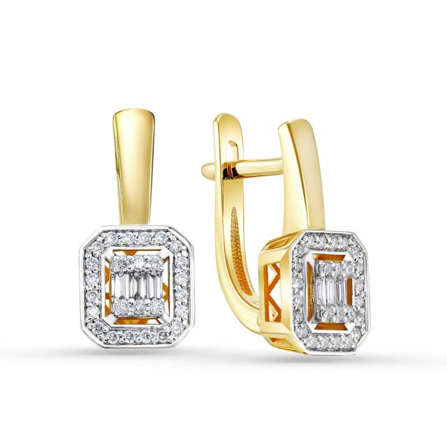 Серьги из жёлтого золота с бриллиантами (060880)