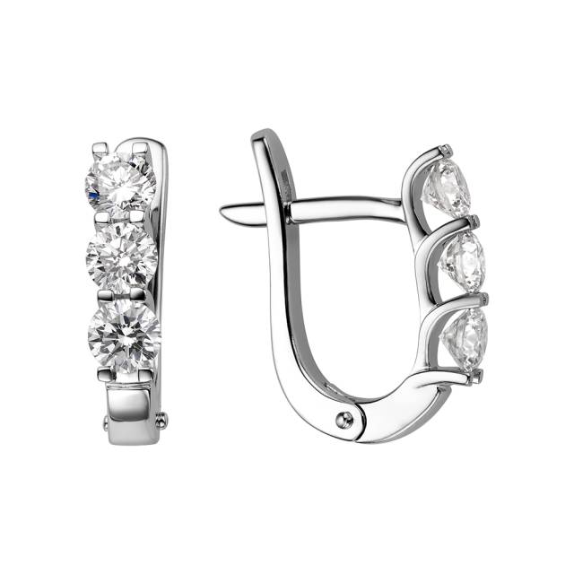 Серьги из белого золота с бриллиантами (053074)