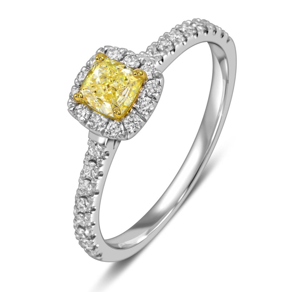 Помолвочное кольцо из белого золота с бриллиантами (058522)