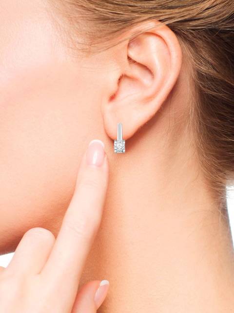 Серьги из белого золота с бриллиантами (053591)