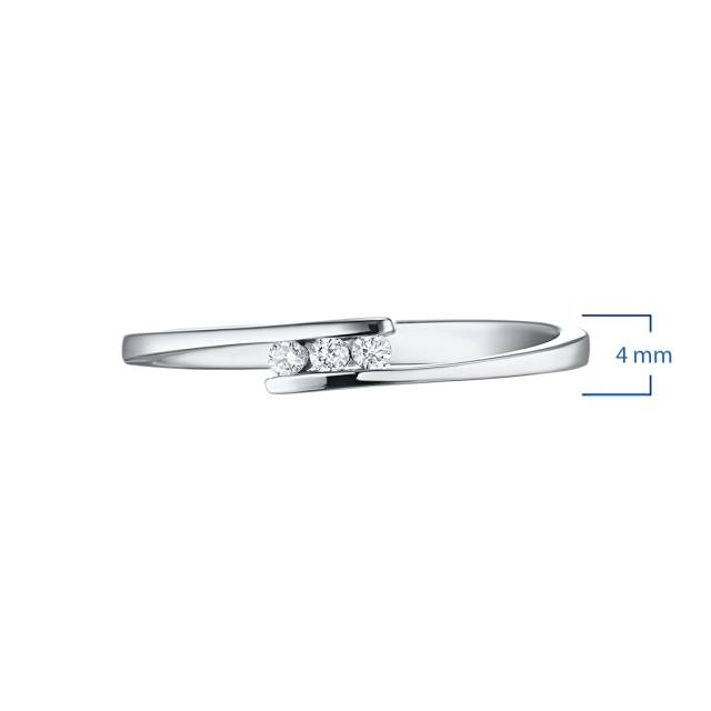 Кольцо из белого золота с бриллиантами, "ЭПЛ Даймонд Якутские бриллианты" (045825)