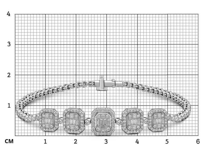 Браслет из белого золота с бриллиантами (057775)