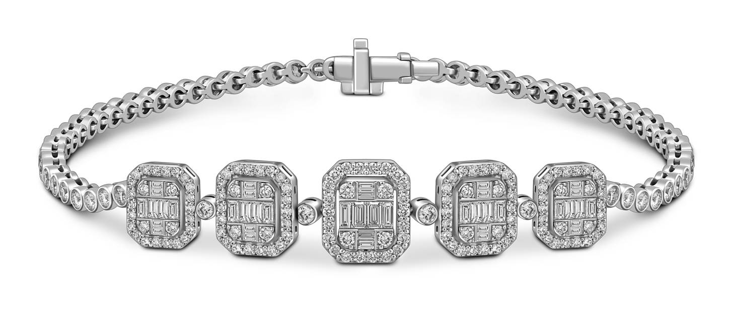 Браслет из белого золота с бриллиантами (057775)