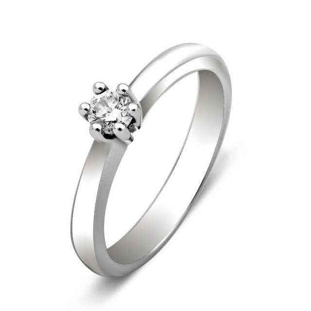 Помолвочное кольцо из белого золота с бриллиантом (016931)