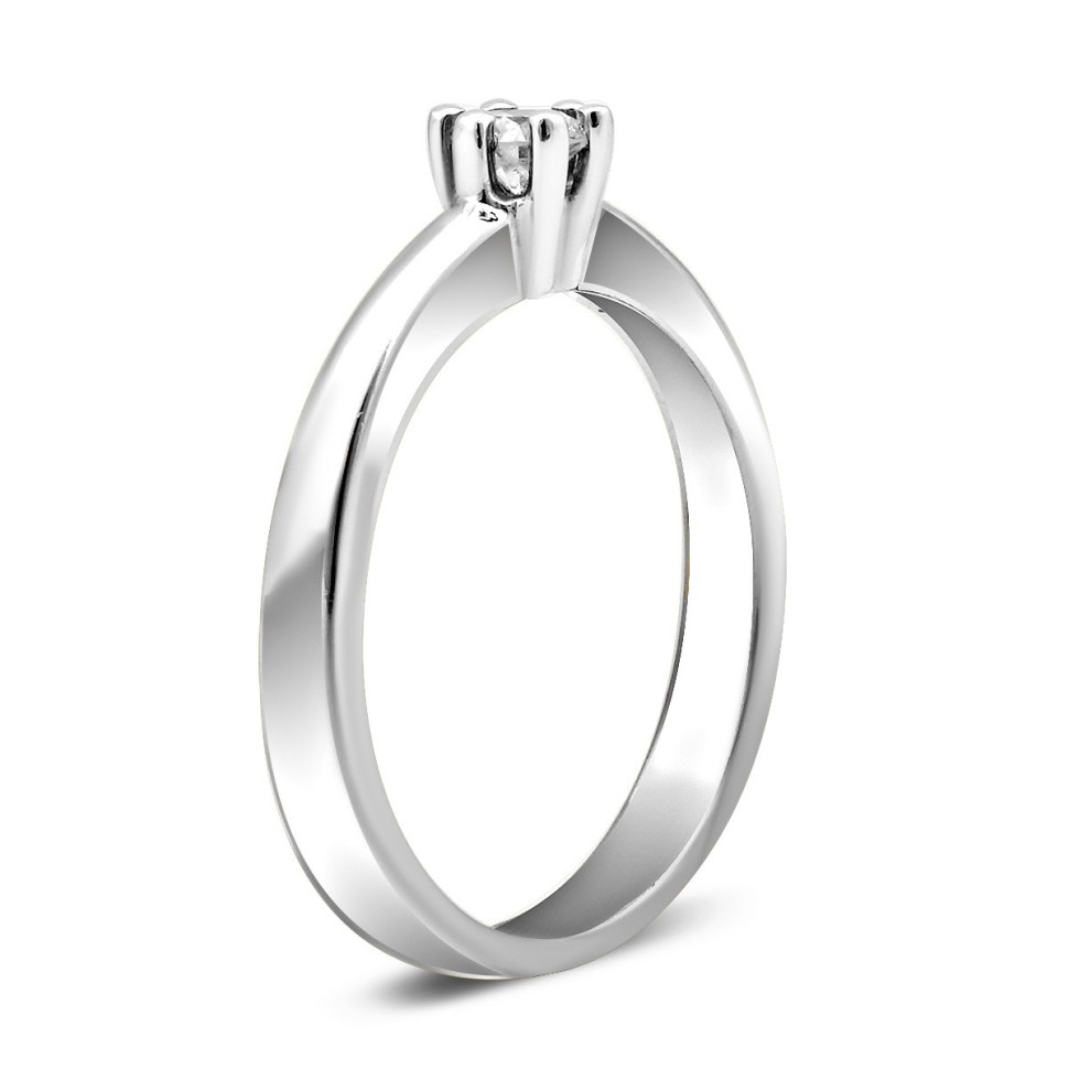 Помолвочное кольцо из белого золота с бриллиантом (016931)