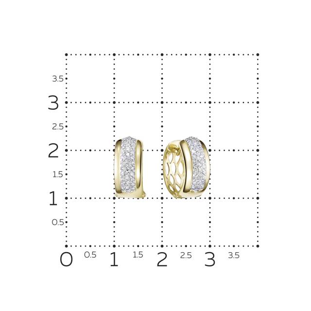 Серьги конго из жёлтого золота с бриллиантами (058847)