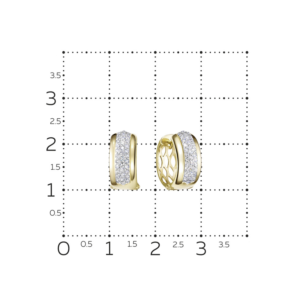 Серьги конго из жёлтого золота с бриллиантами (058847)