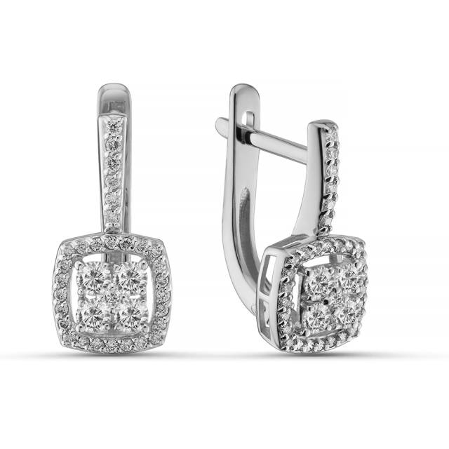 Серьги из белого золота с бриллиантами  (063759)