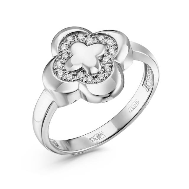 Кольцо из белого золота с бриллиантами (058744)