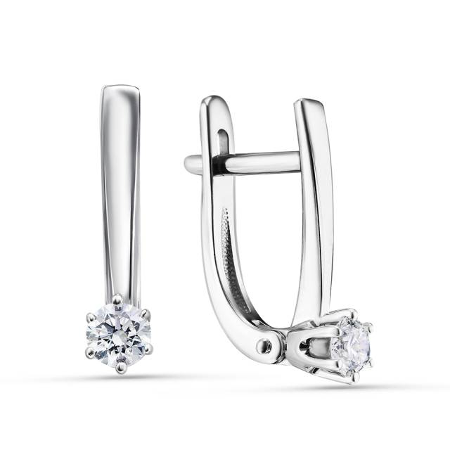 Серьги из белого золота с бриллиантами (058769)