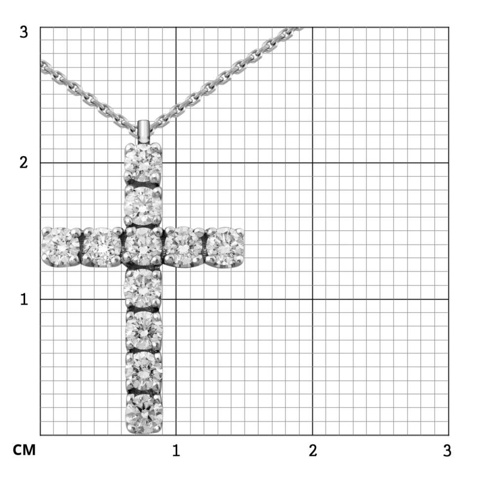 Колье Крест из белого золота с бриллиантами (039951)