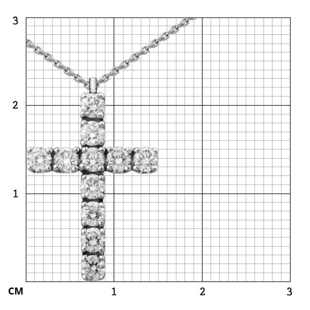 Колье Крест из белого золота с бриллиантами (039951)