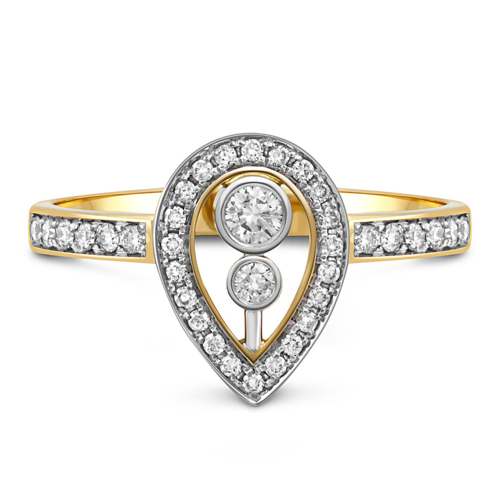 Кольцо из жёлтого золота с бриллиантами (048902)