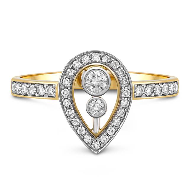 Кольцо из жёлтого золота с бриллиантами (048902)