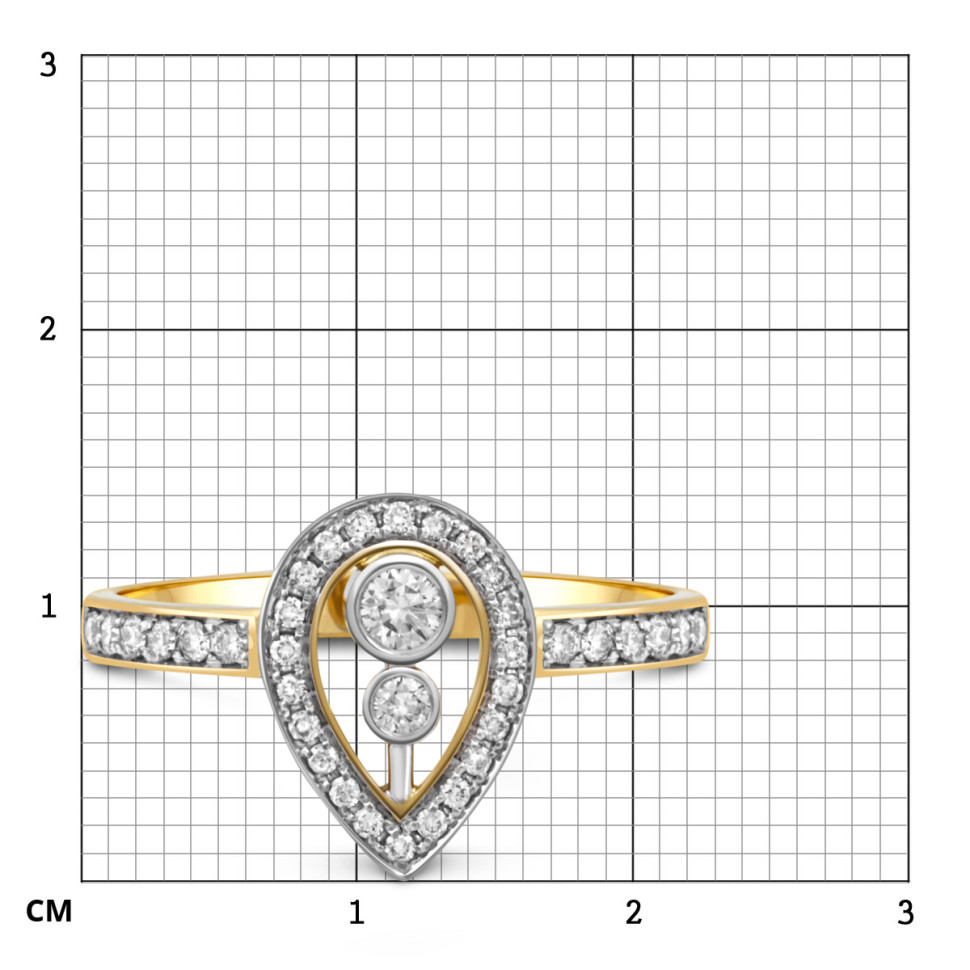 Кольцо из жёлтого золота с бриллиантами (048902)
