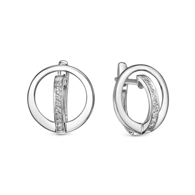 Серьги из платины с бриллиантами (058047)