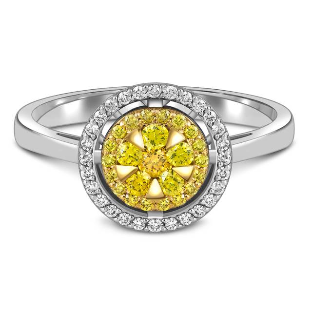 Кольцо из белого золота с бриллиантами (063014)