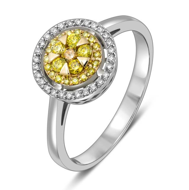 Кольцо из белого золота с бриллиантами (063014)