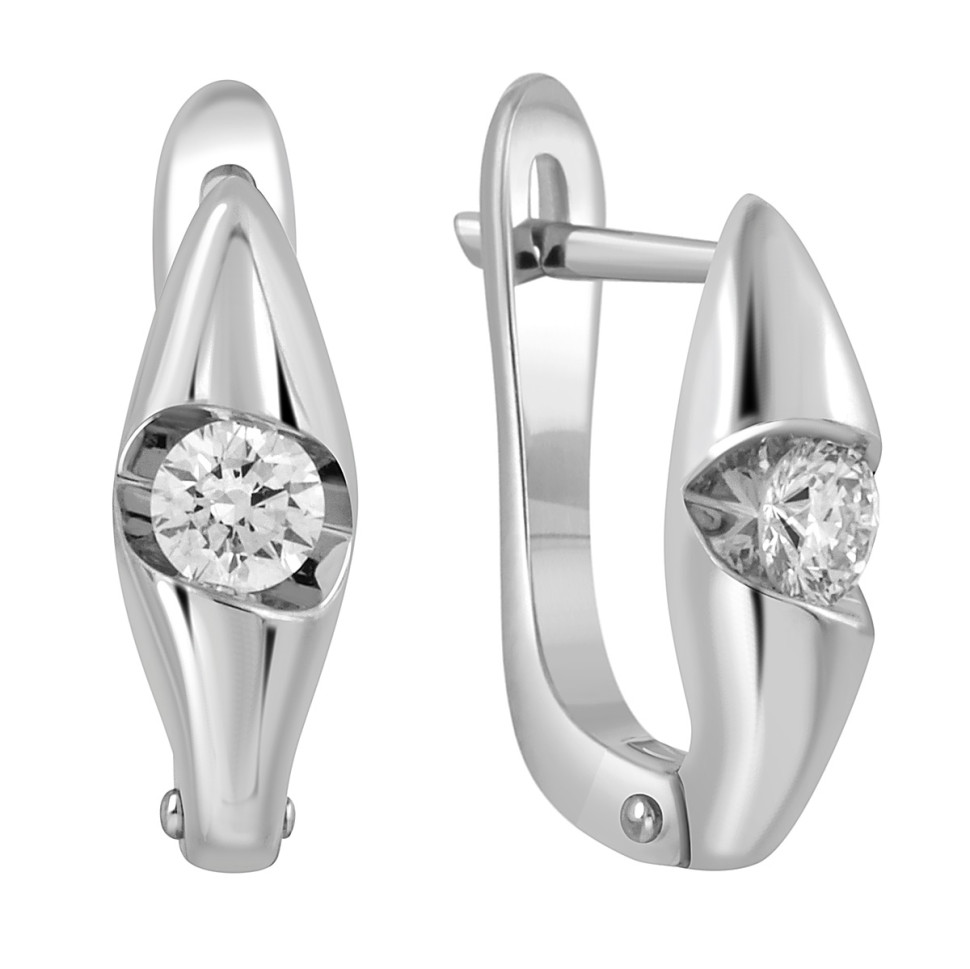 Серьги из белого золота с бриллиантами (049566)