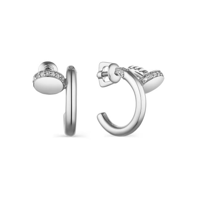 Серьги из белого золота с бриллиантами (043747)