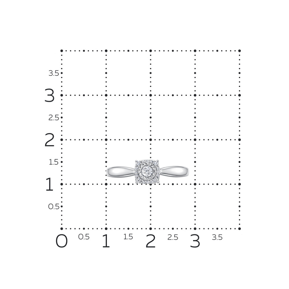 Кольцо из белого золота с бриллиантами (062507)
