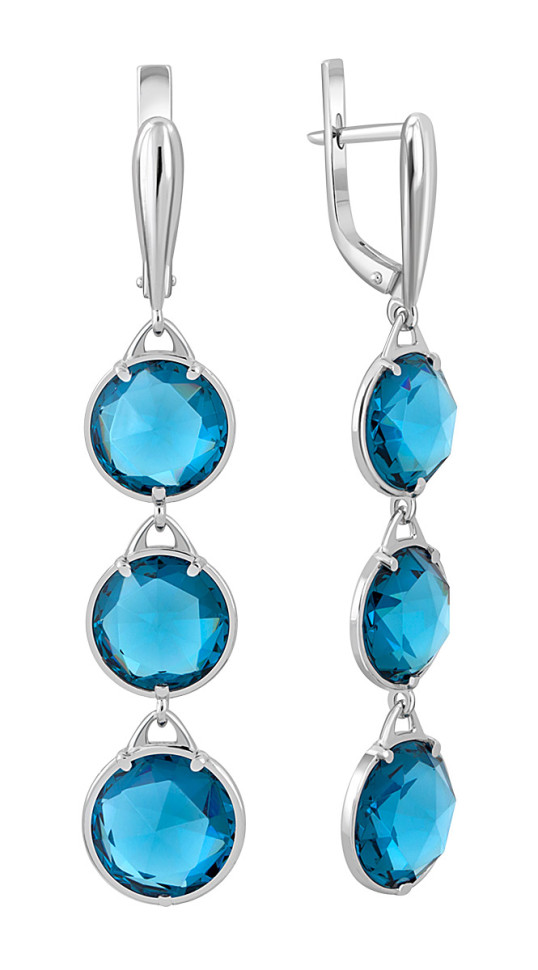 Серьги из белого золота с топазом (043592)