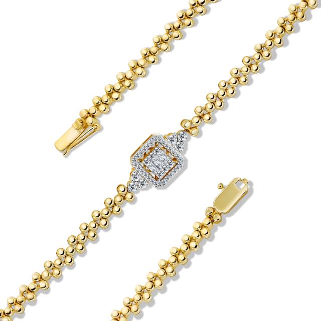 Браслет из жёлтого золота с бриллиантами (060889)