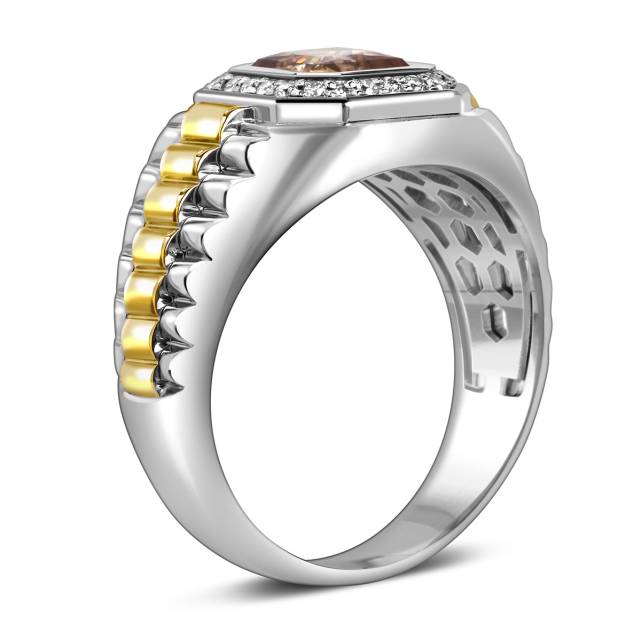 Кольцо из белого золота с бриллиантами и цирконом (059975)