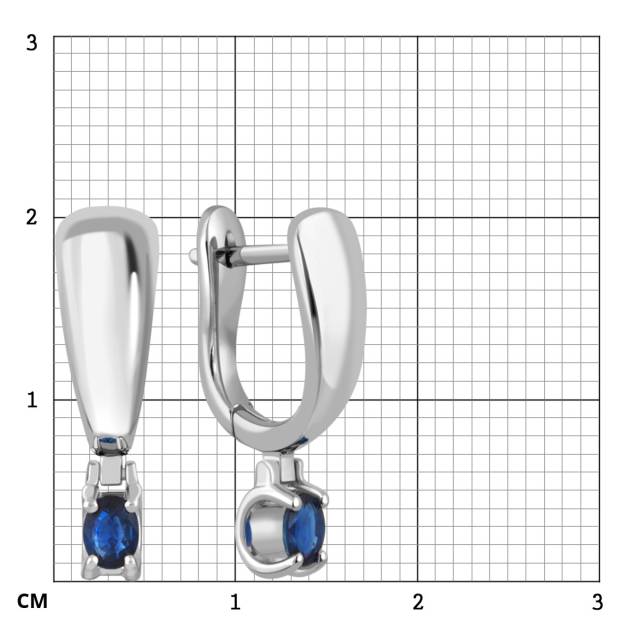 Серьги из белого золота с сапфирами (045478)