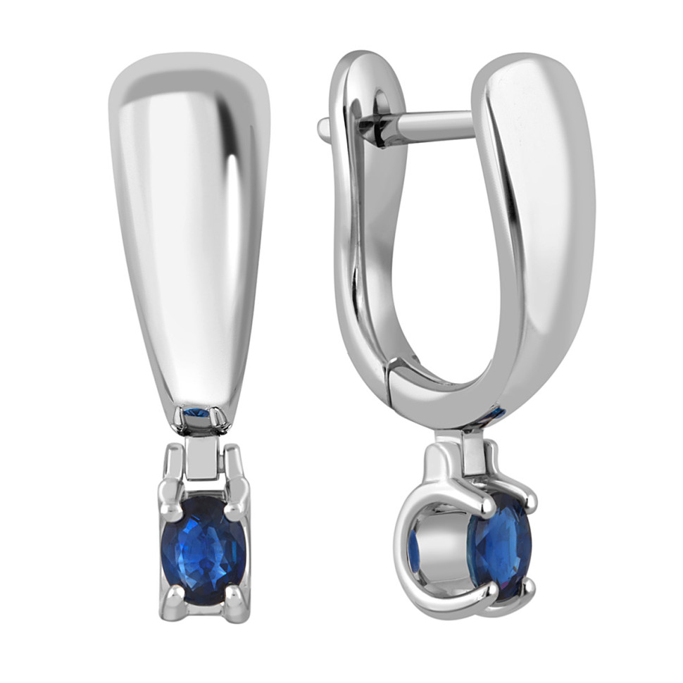 Серьги из белого золота с сапфирами (045478)