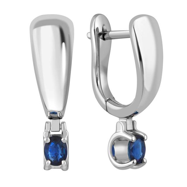 Серьги из белого золота с сапфирами (045478)