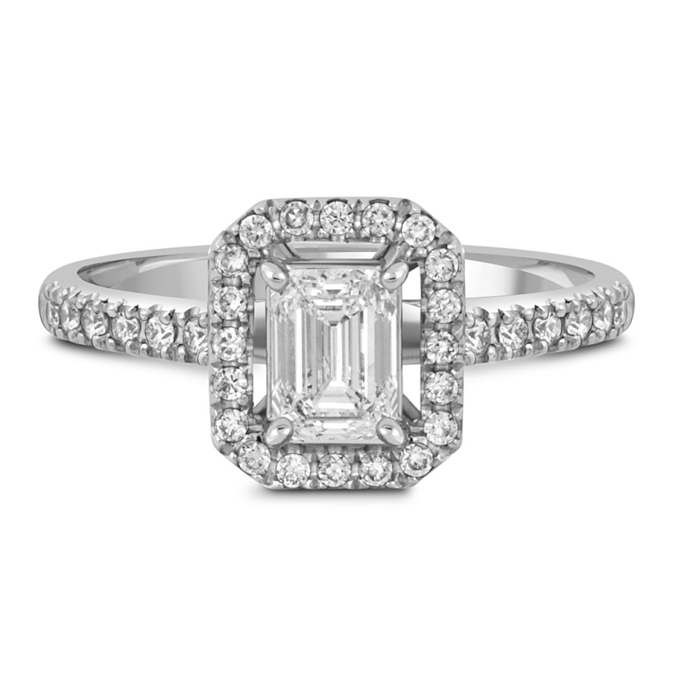 Помолвочное кольцо из белого золота с бриллиантами (051292)