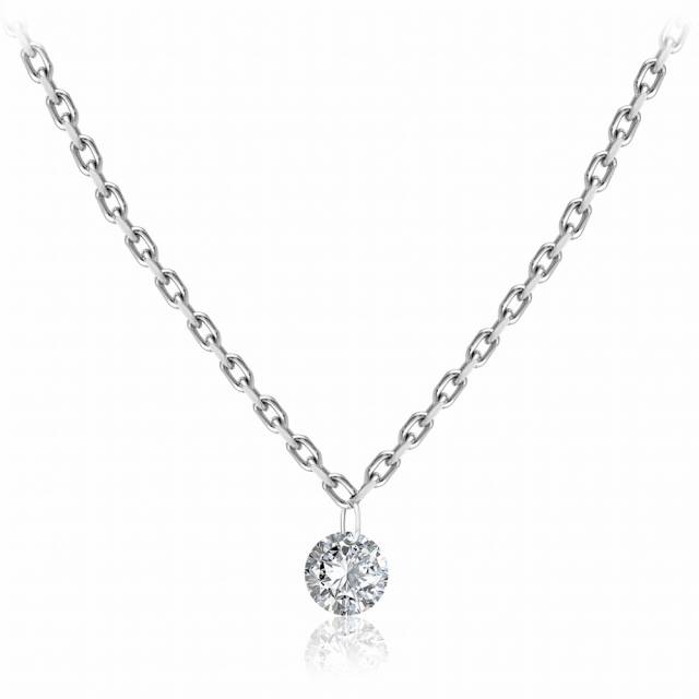 Колье из белого золота с бриллиантом (047760)