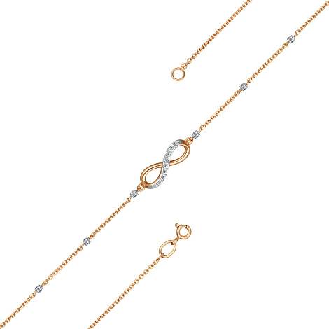 Браслет из красного золота с бриллиантами (053309)