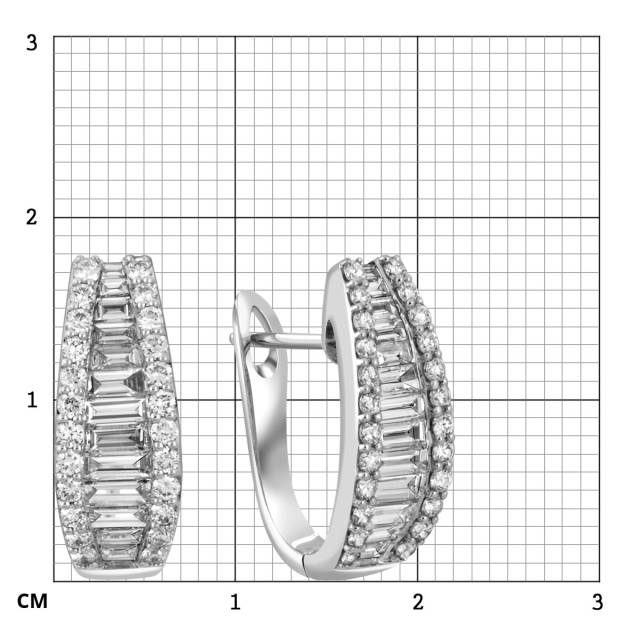 Серьги из белого золота с бриллиантами (049157)