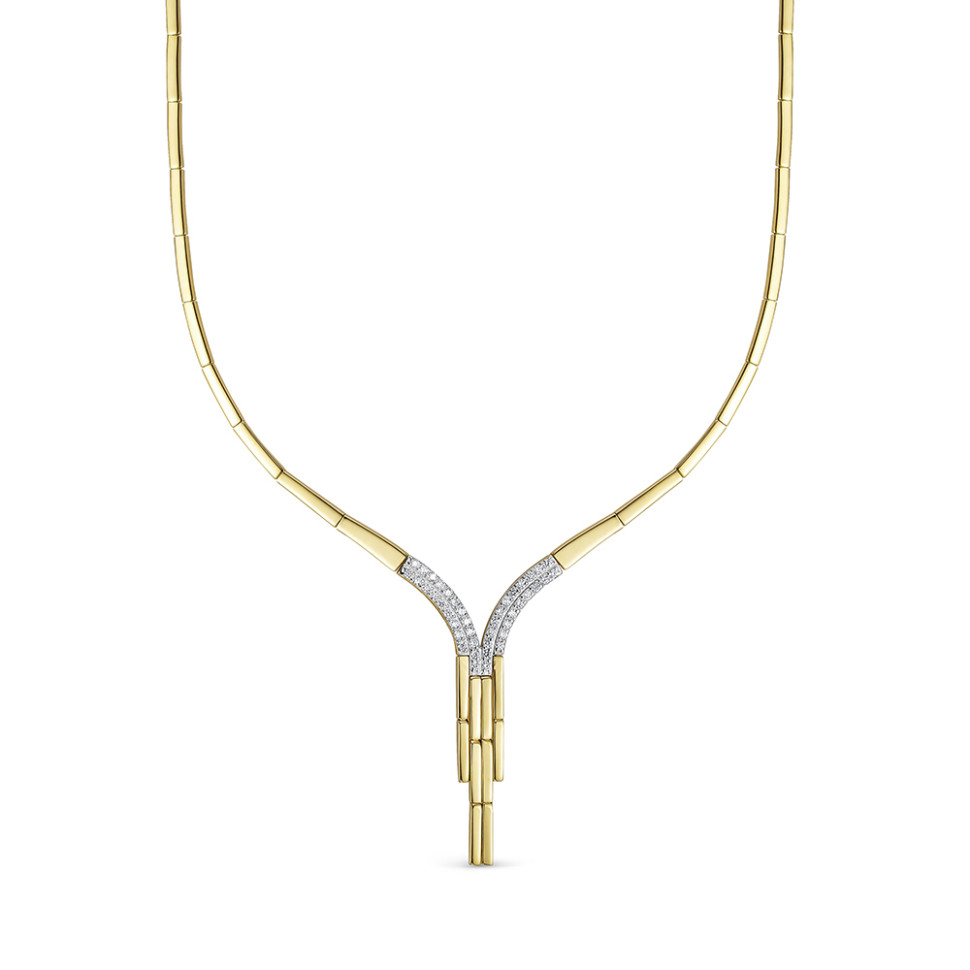 Колье из жёлтого золота с бриллиантами (058861)