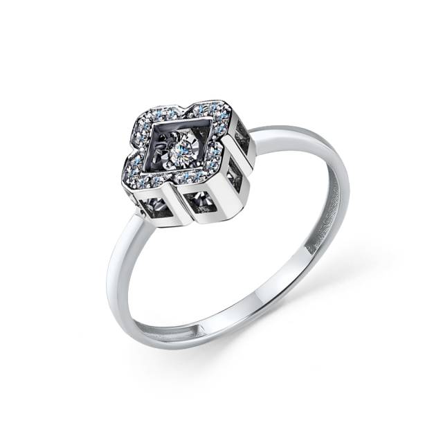 Кольцо из белого золота с бриллиантами (055861)