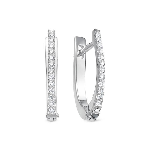 Серьги из белого золота с бриллиантами (047440)