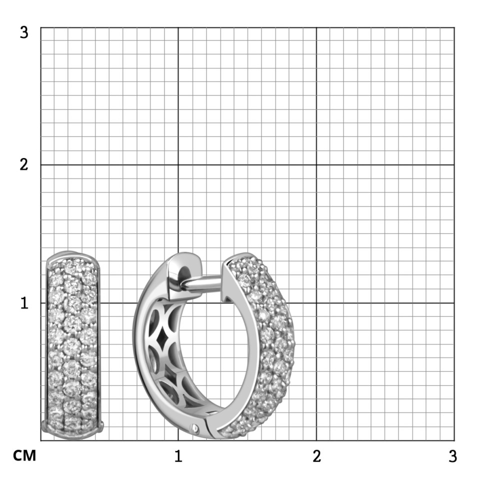 Серьги из белого золота с бриллиантами (059588)