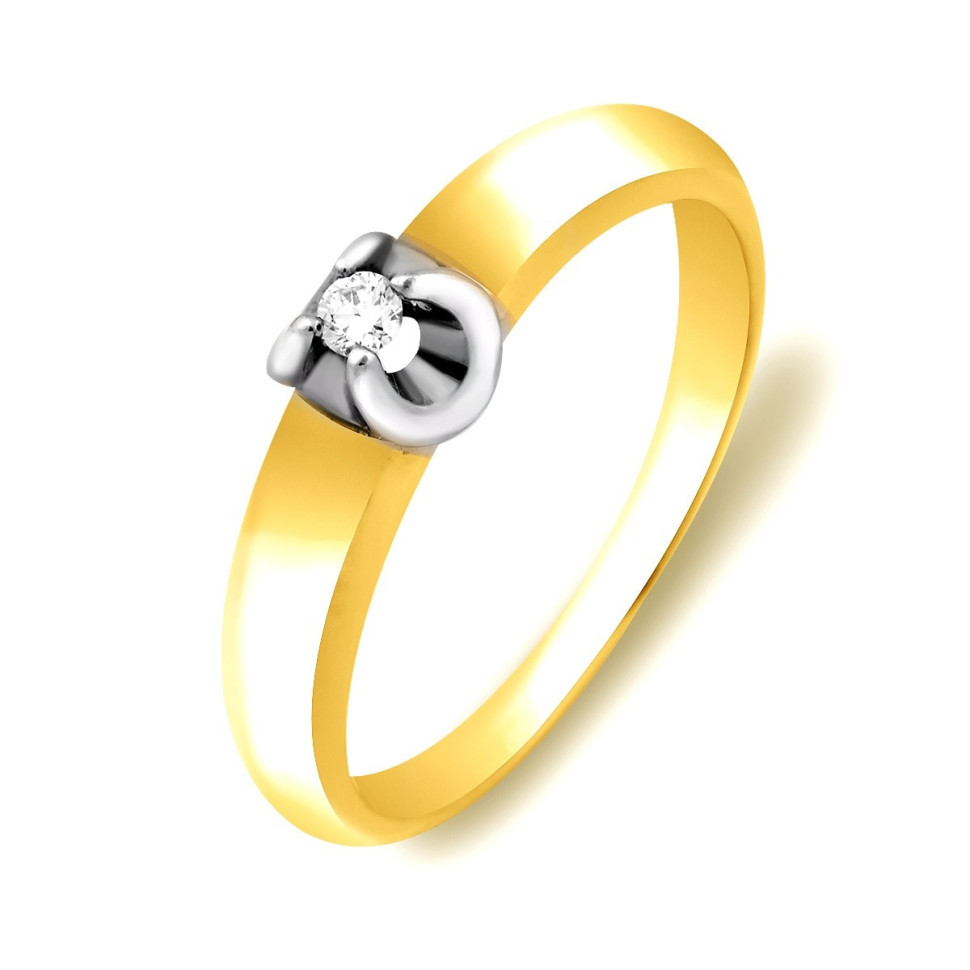 Помолвочное кольцо из жёлтого золота с бриллиантом (023353)