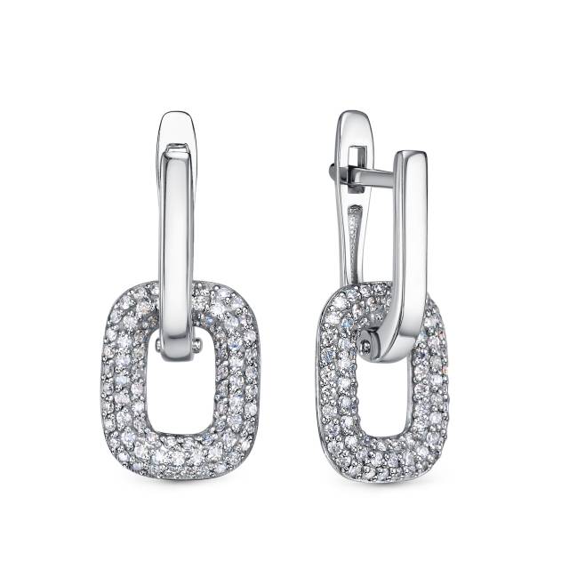 Серьги из платины с бриллиантами (058010)