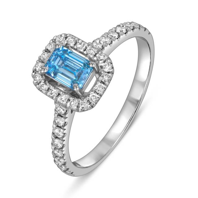 Помолвочное кольцо из белого золота с бриллиантами (060205)