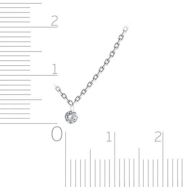 Колье из белого золота с бриллиантом (047758)